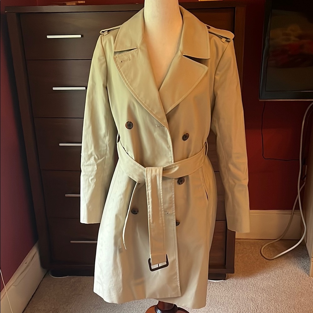 J Crew short trench coat jacket 6p